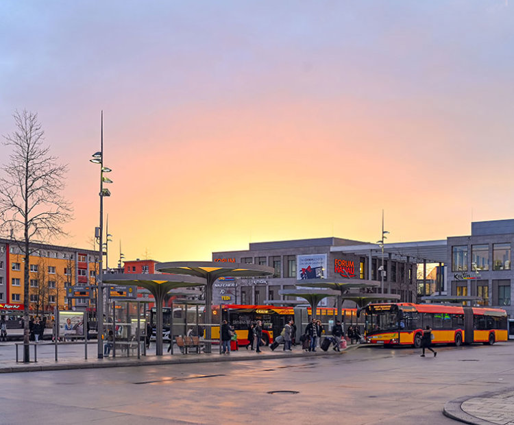 Sonnenuntergang Freiheitsplatz Und Forum Hanau Hsb